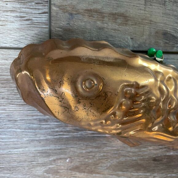 Vtg Copper Fish Mold COPPER Tin Lined Pudding Cake Jelly Wall Hanging 11”LX4”W - Picture 3 of 5